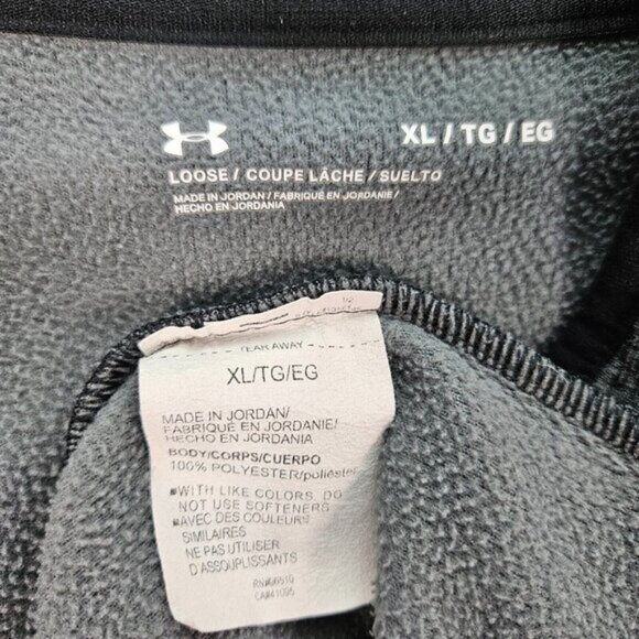 Under Armour Quarter Zip Sweatshirt Loose Fit Gray Long Sleeve Men's Size XL - Picture 9 of 10